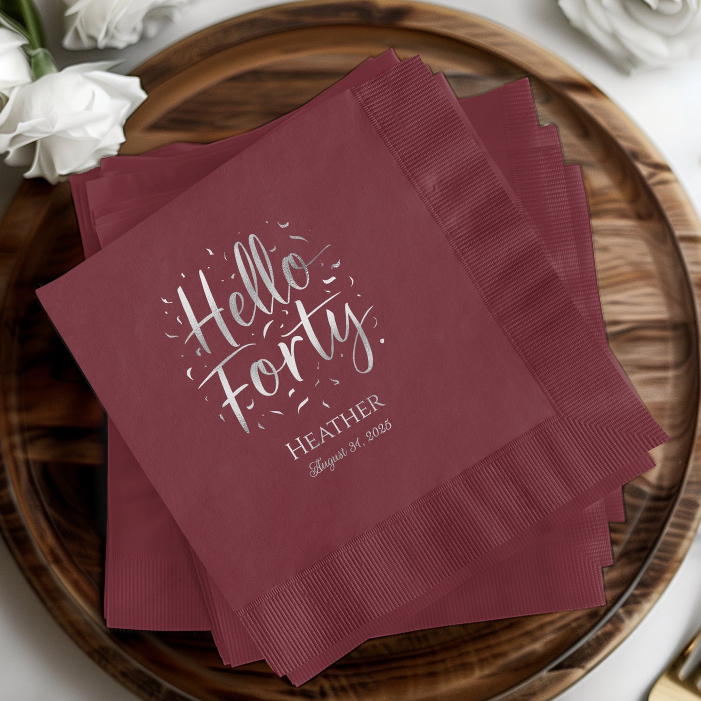 Customized Hello Forty Birthday Napkins product