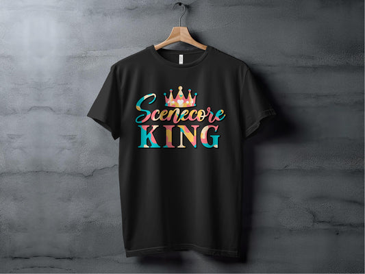 Scenecore King Crown Colorful Text Graphic T-shirt product