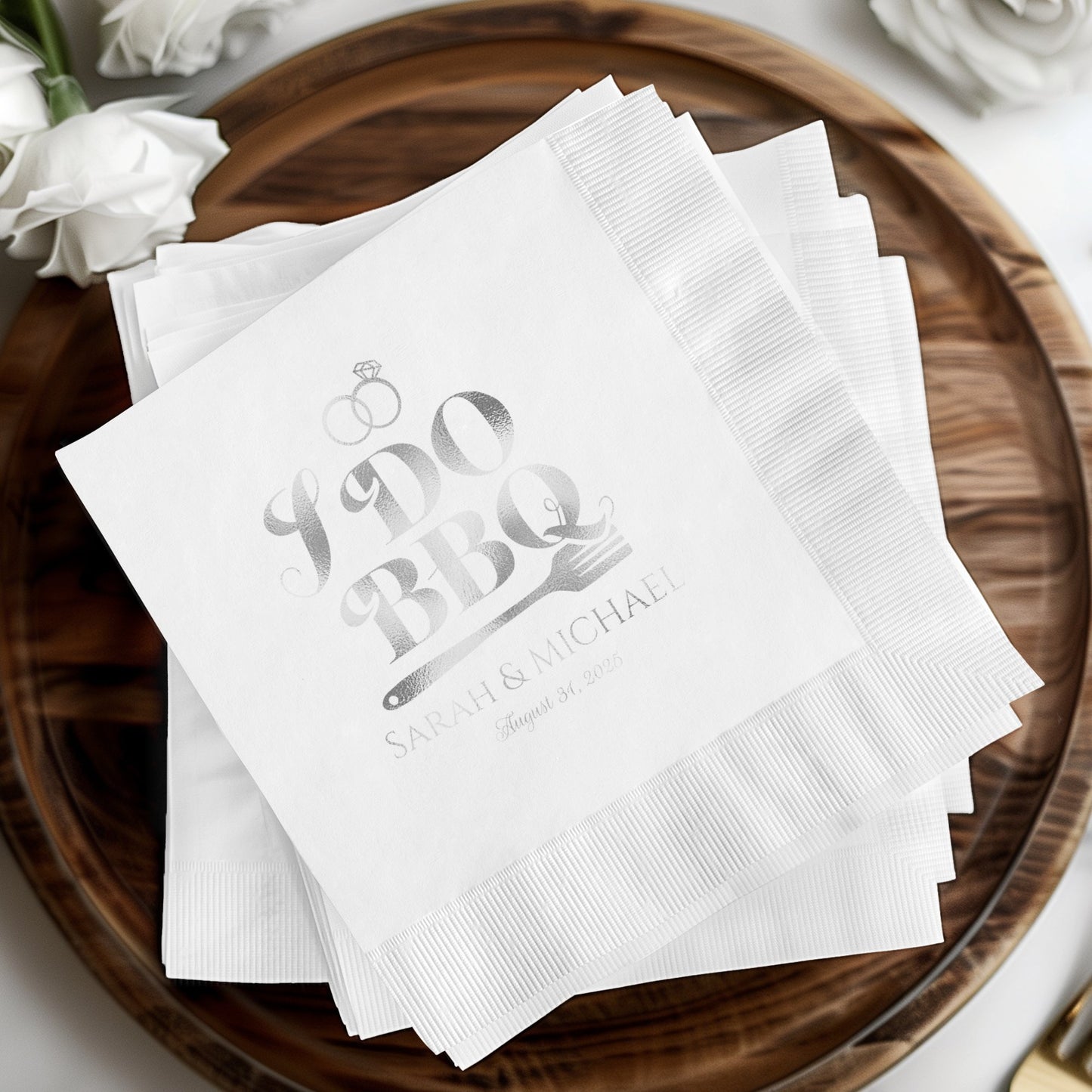 I Do BBQ Personalized Wedding Favor Napkin product type