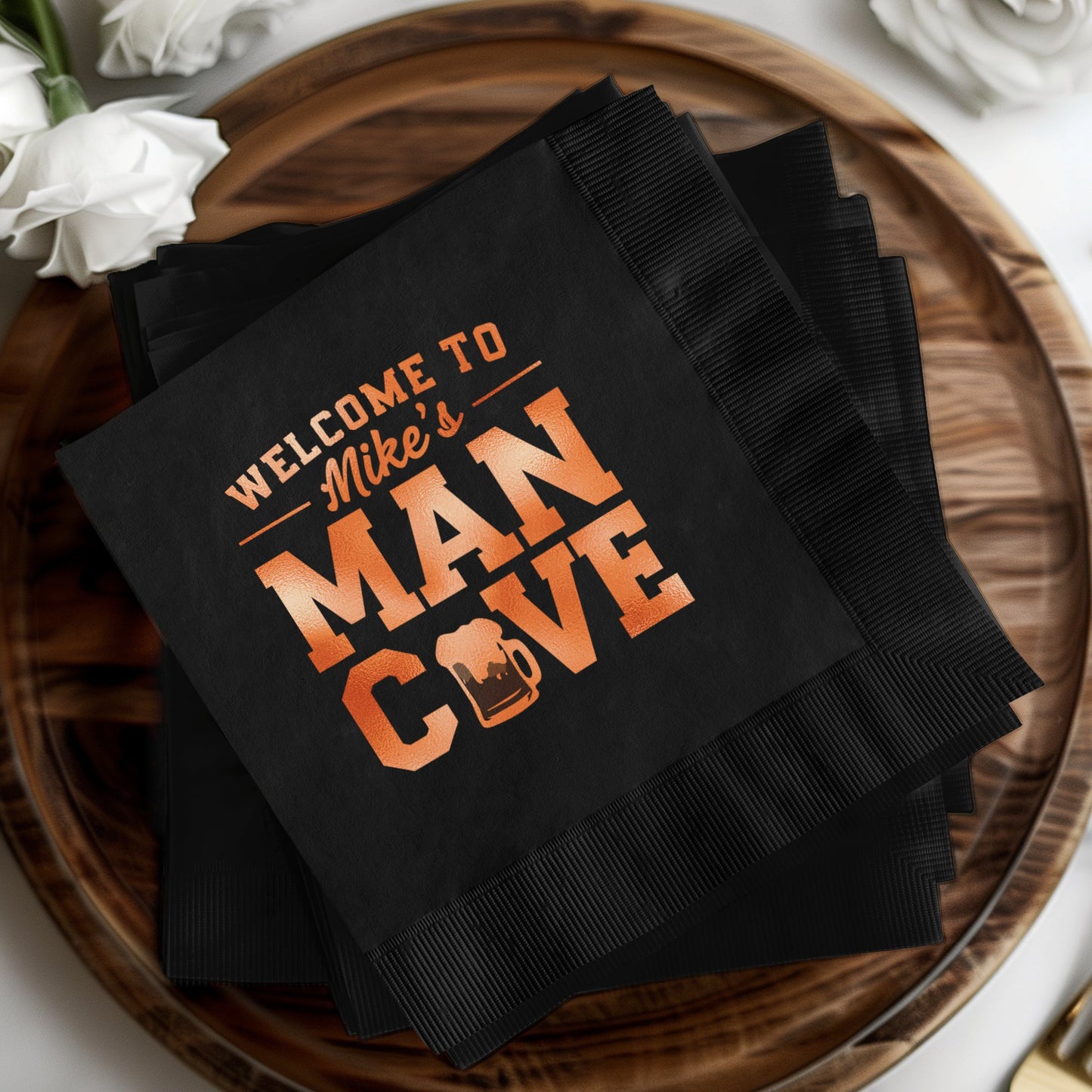 Welcome to Mike's Man Cave Printed Napkins product