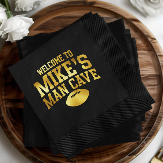 Welcome to Mike's Man Cave Football Party Napkins product