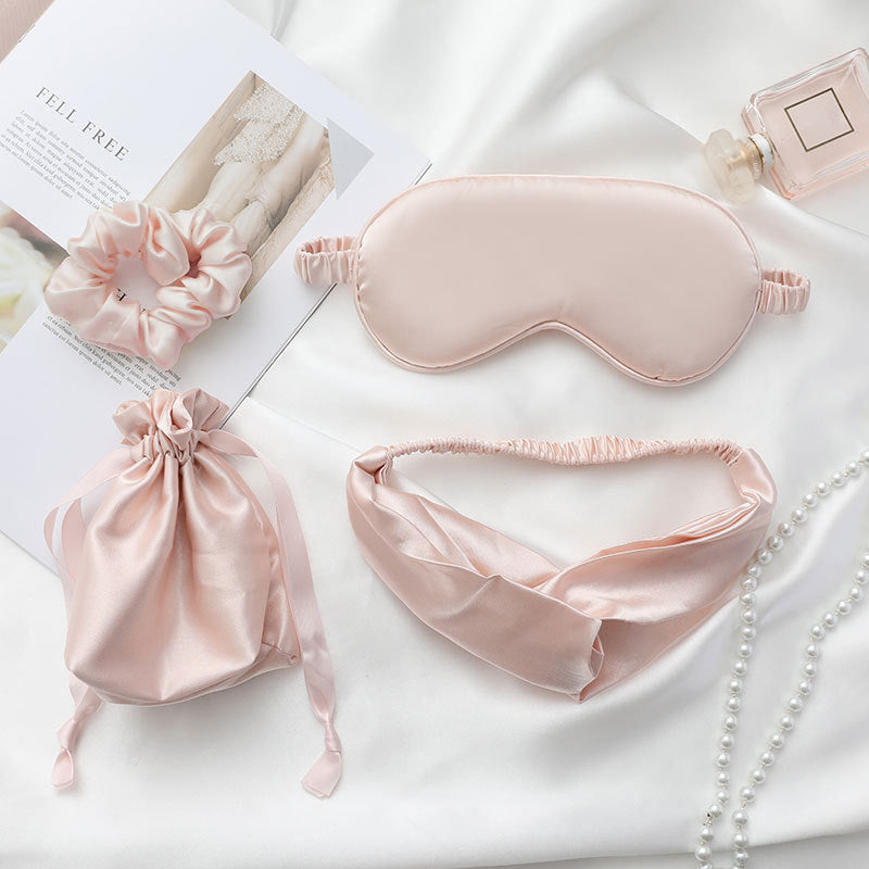 Vierteiliges Augenmasken-Set aus Kunstseide