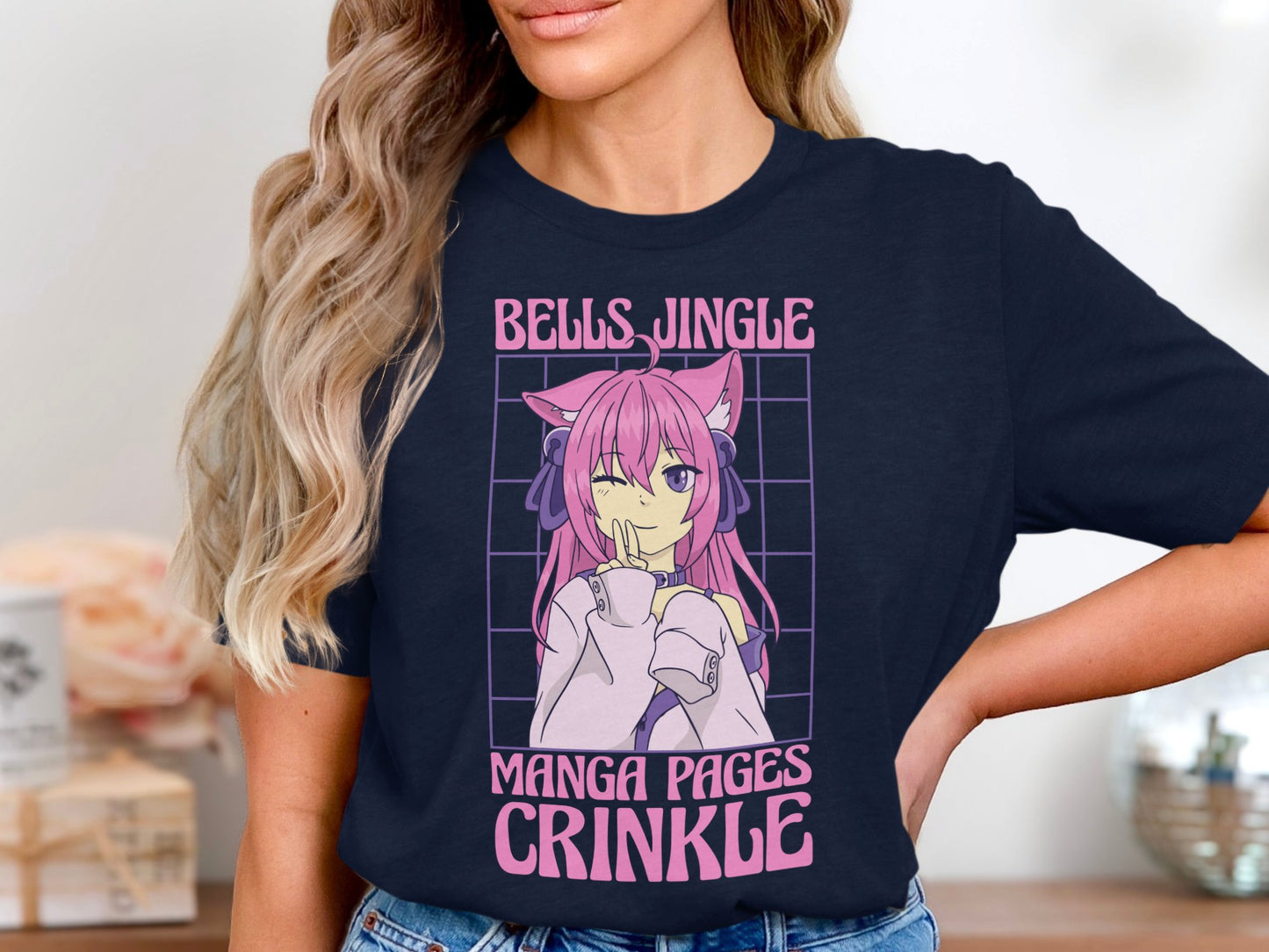 Bells Jingle Manga Pages Crinkle T-Shirt product type
