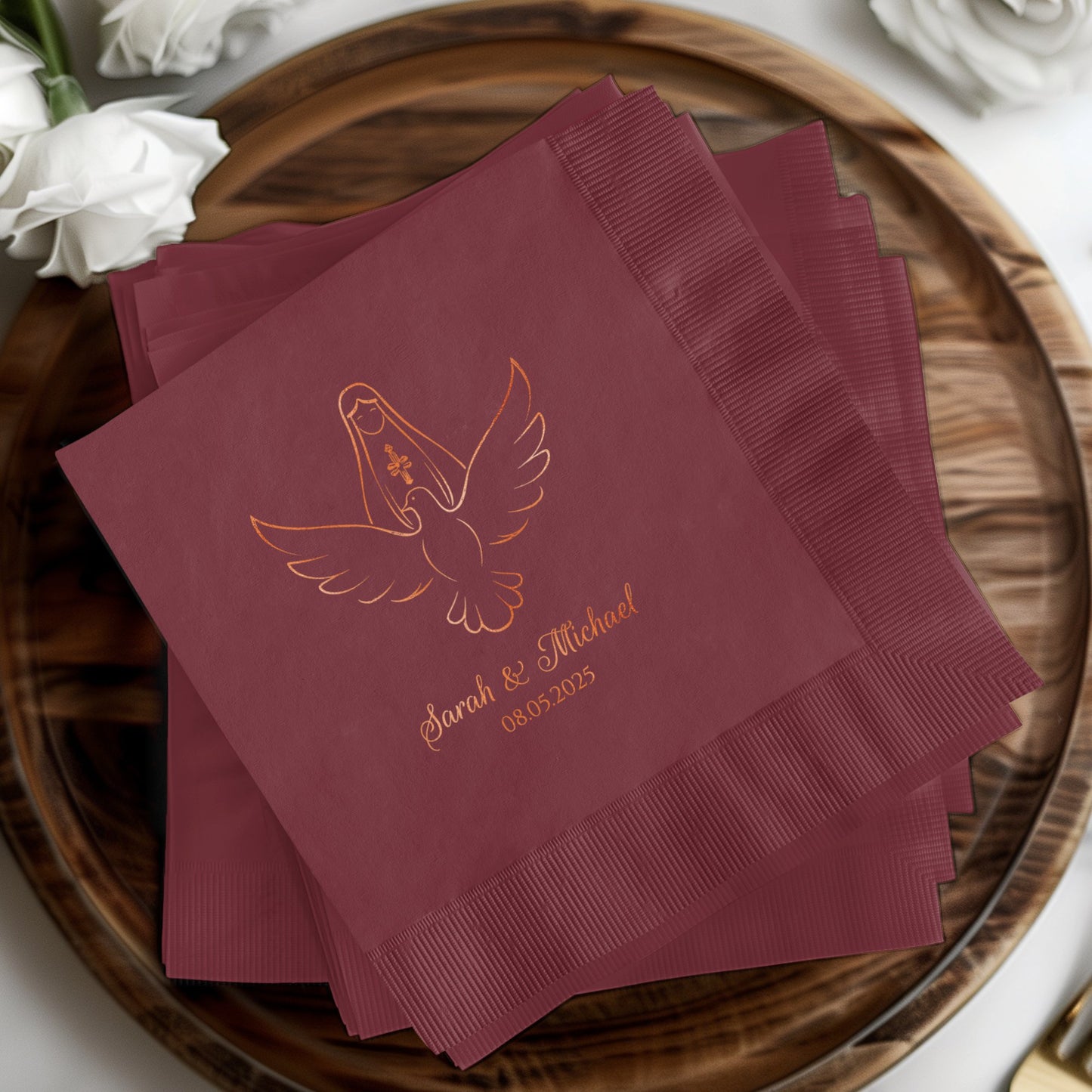 Custom Engraved Wedding Napkin Party Supply Product