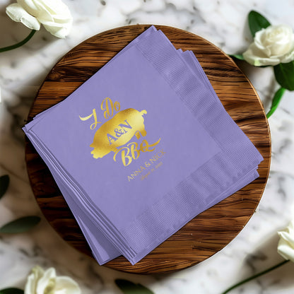 I Do BBQ Gold Foil Wedding Napkins product