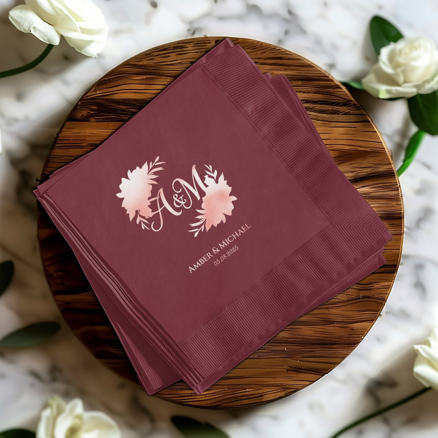 Personalized Wedding Initials and Date Napkin product