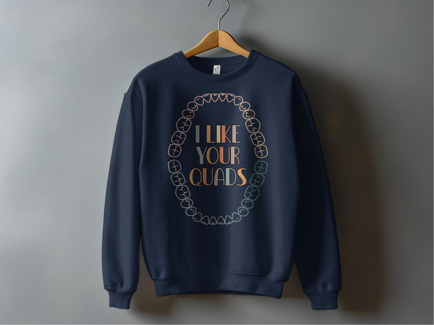 Stylish Crewneck with I Like Your Quads Print product type