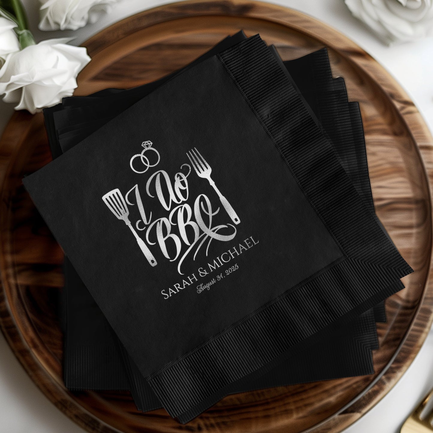 Custom Elegant I Do BBQ Party Napkins product type