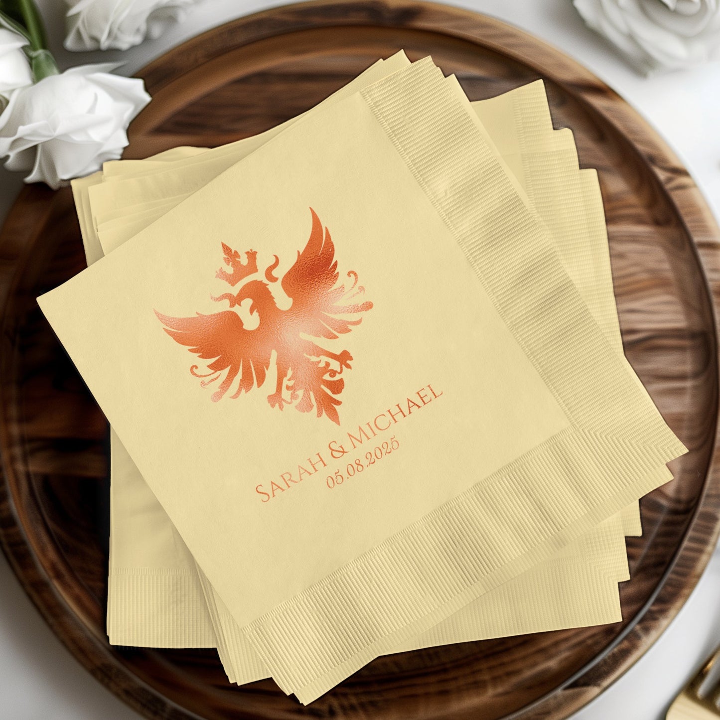 Sarah & Michael Custom Printed Napkins product
