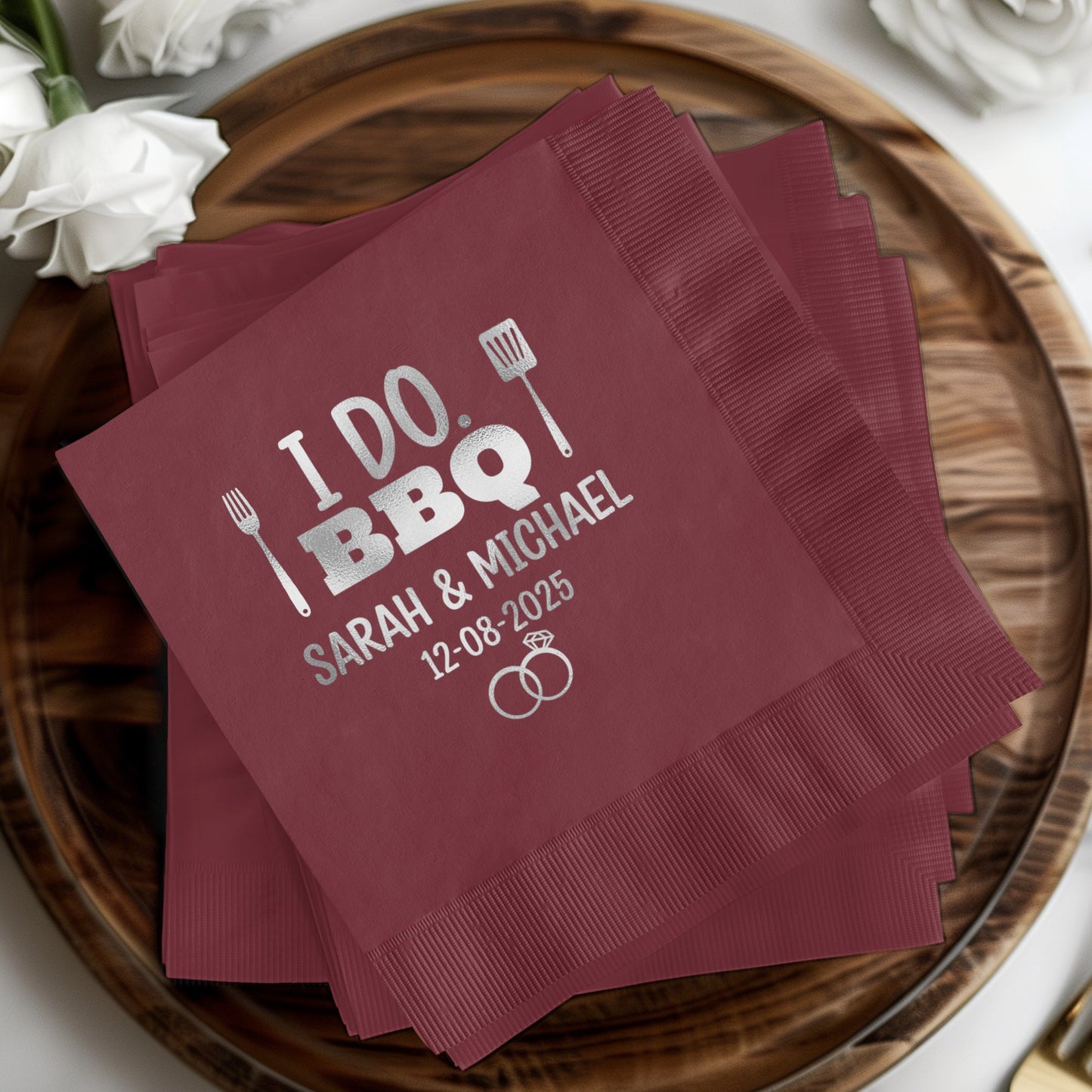 I Do BBQ Personalized Wedding Napkins product