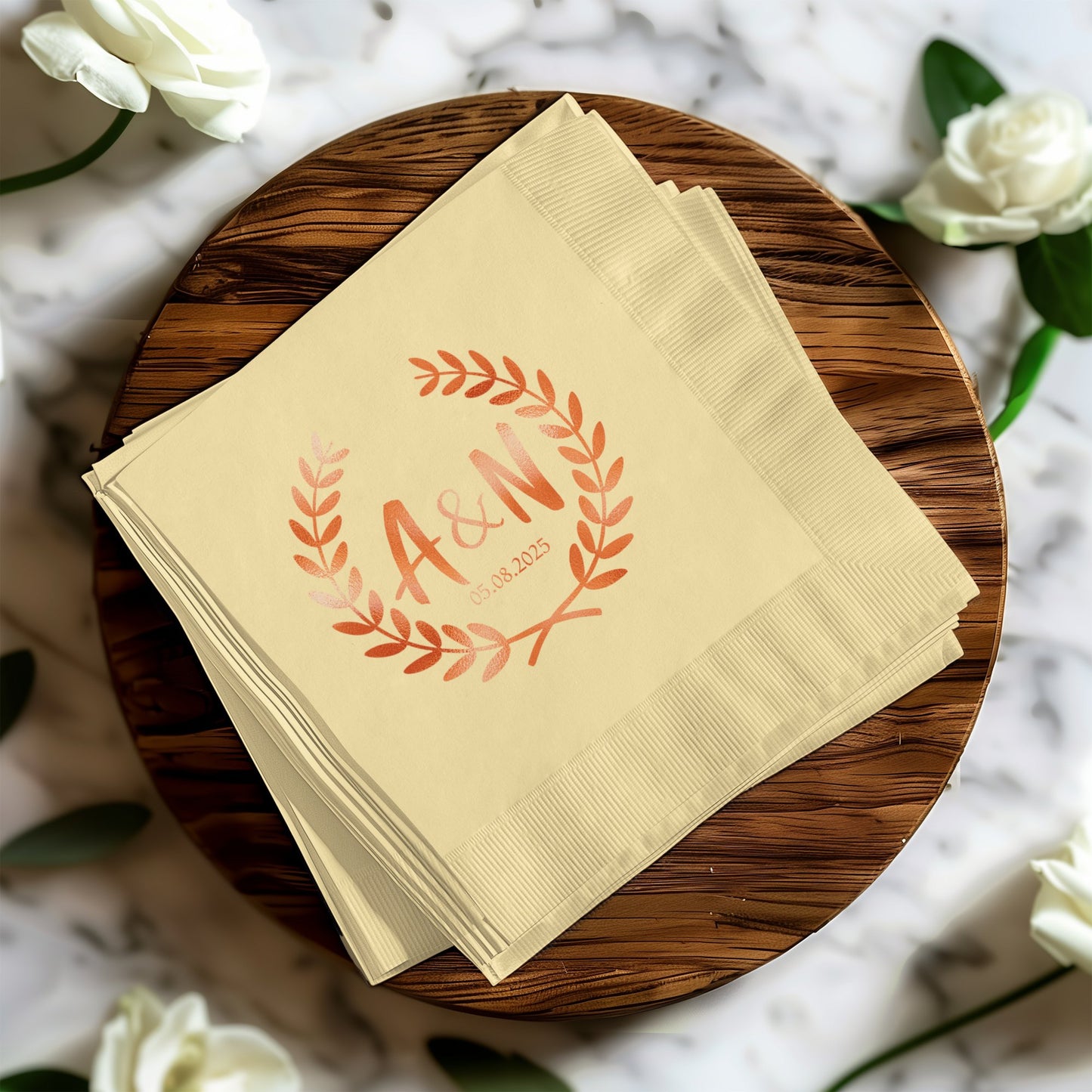Monogrammed Elegant Wedding Custom Napkin product