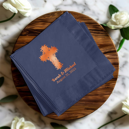Personalized Cross Design Custom Napkins Product