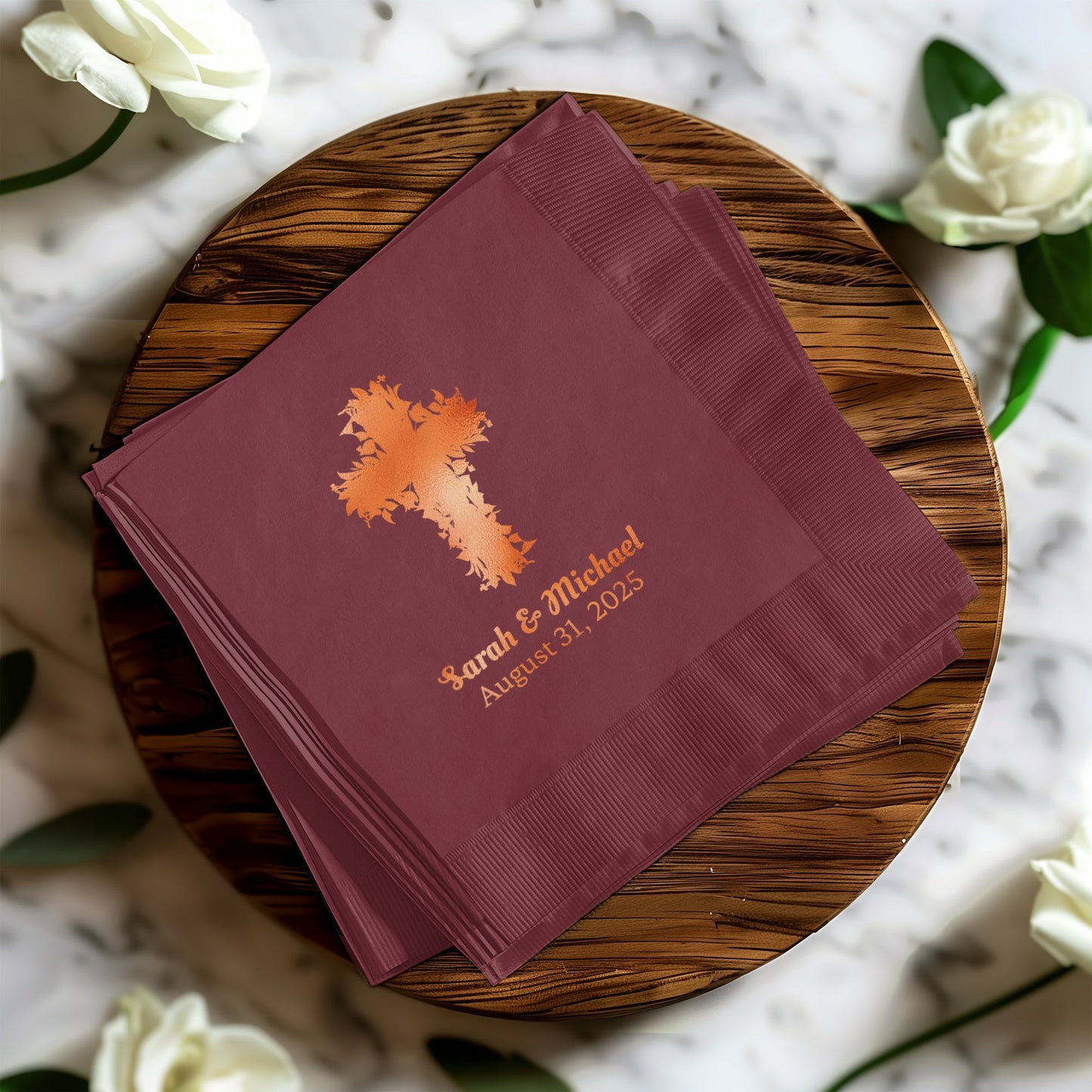 Customized Wedding Cross Design Napkin product type