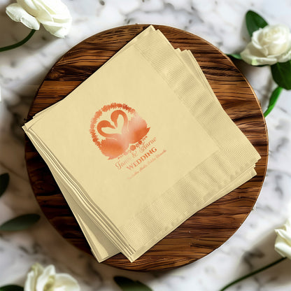 Elegant Wedding Swan Design Customized Napkin product type