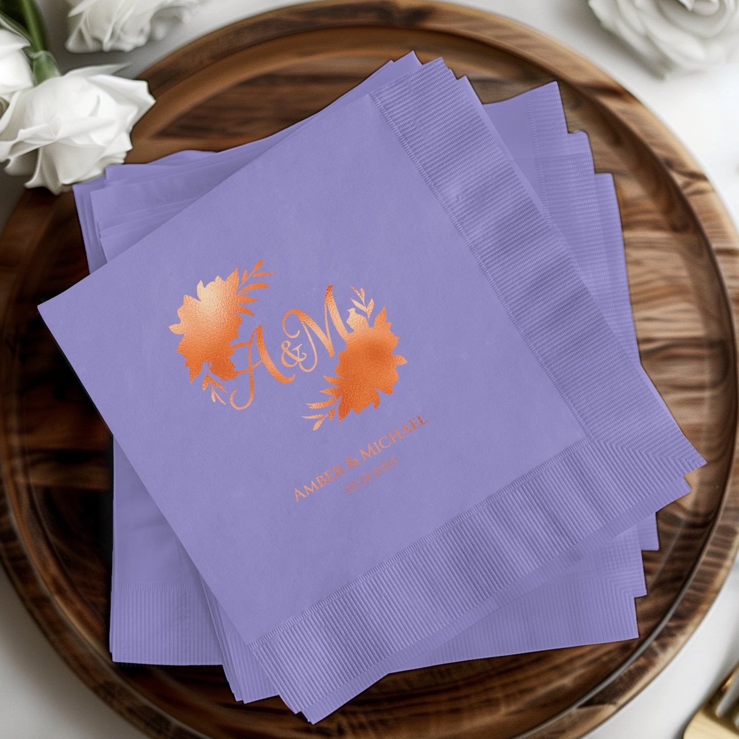 Elegant Personalized Floral Custom Napkins product