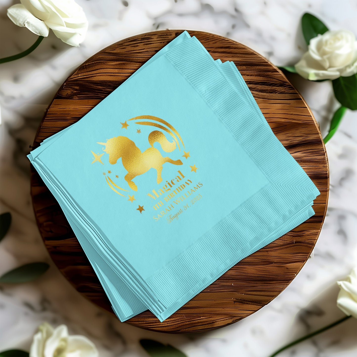 Magical Unicorn Themed 80th Birthday Napkin product type