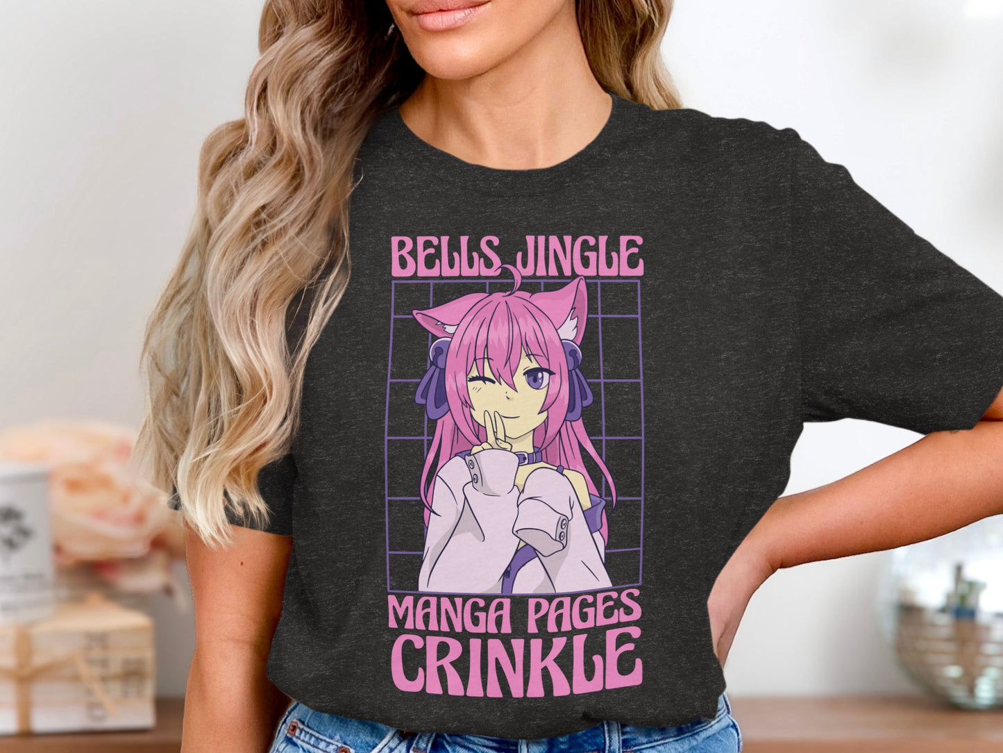 Bells Jingle Manga Pages Crinkle Graphic T-Shirt product
