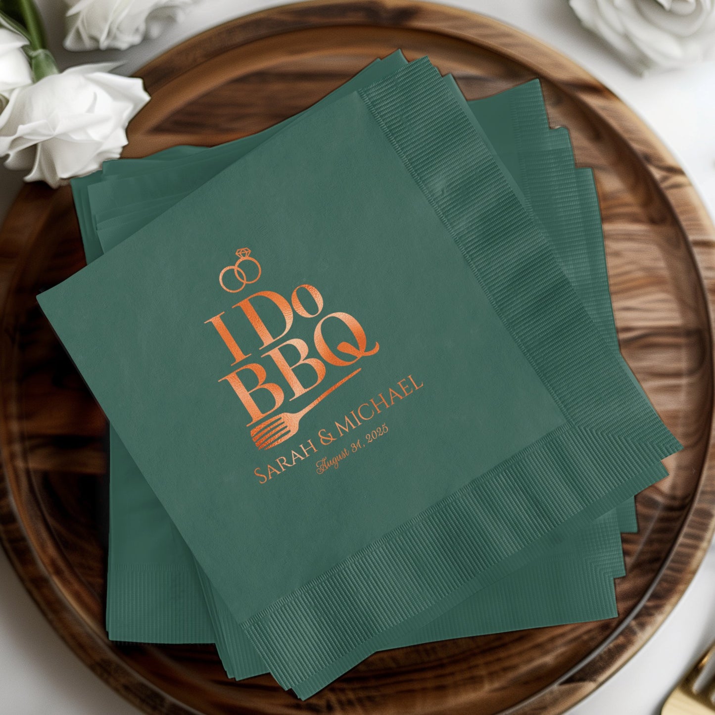 I Do BBQ Wedding Reception Personalized Napkins product