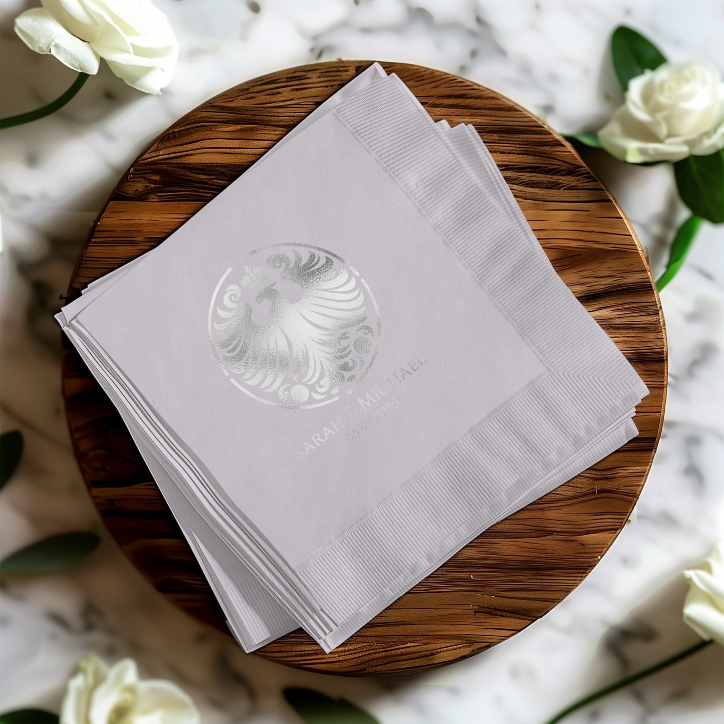 Elegant Personalized Wedding Napkins Party Product