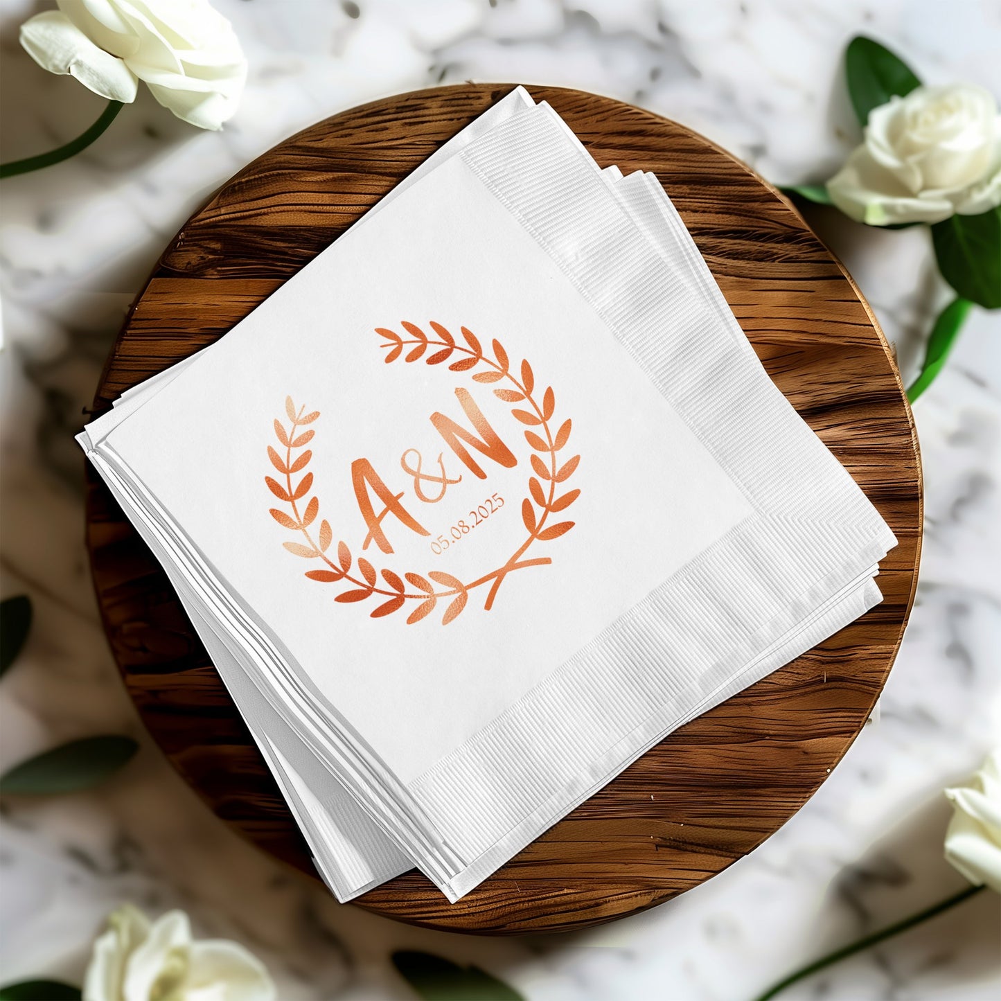 Custom Initials Wedding Date Napkins product type