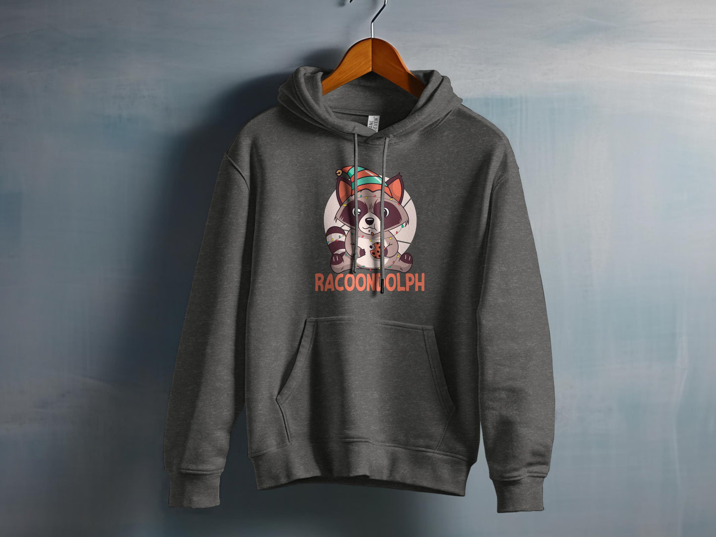 Raccoon Holding Christmas Gift Graphic Hoodie product