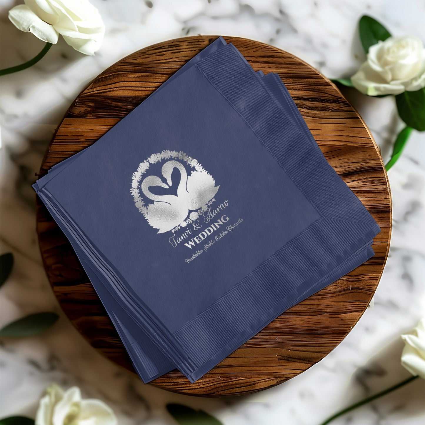 Custom Elegant Swan Wedding Napkins product