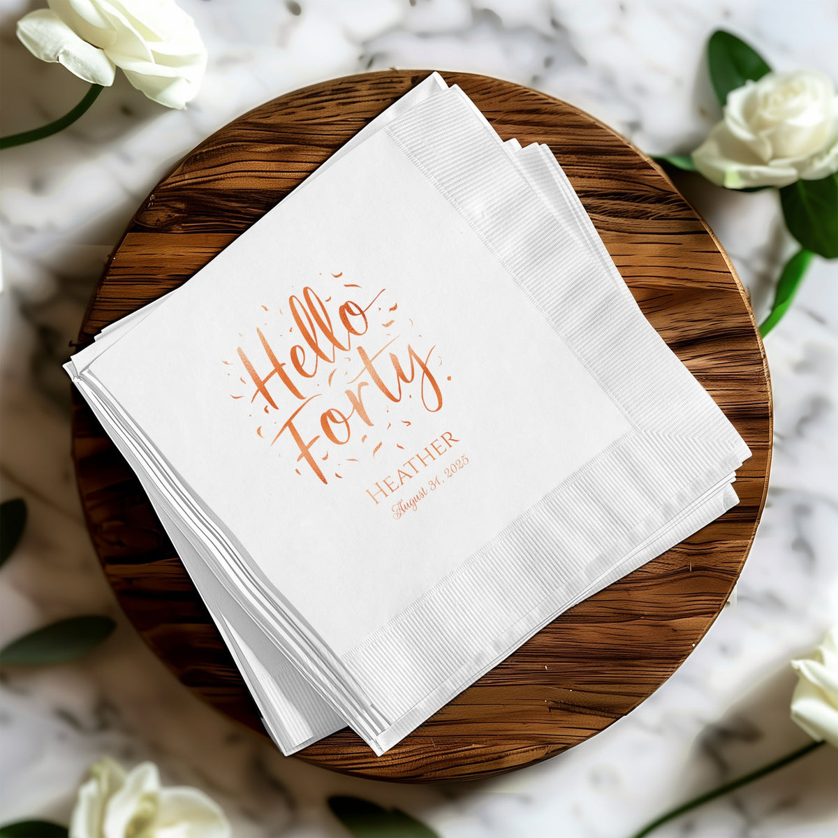Hello Forty Personalized Birthday Party Napkins product type