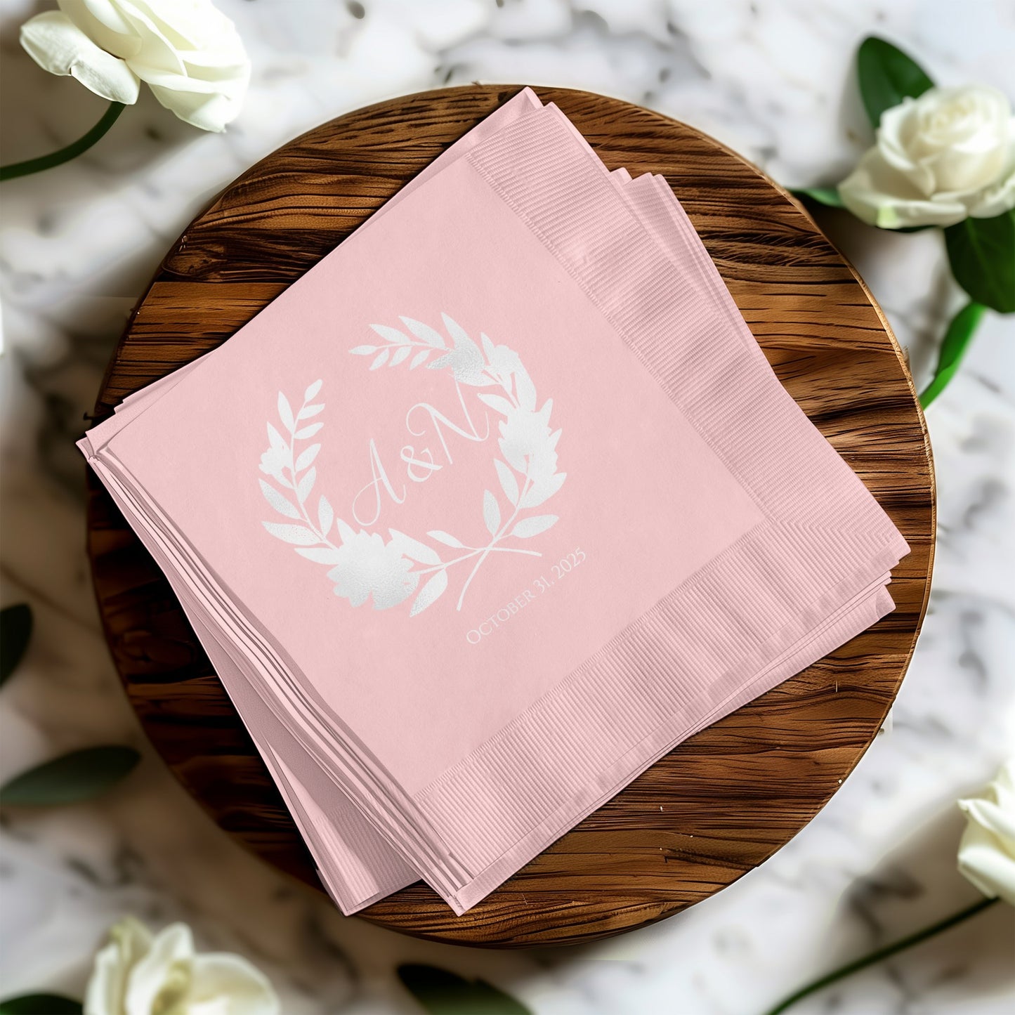 Elegant Personalized Wedding Date Napkins product