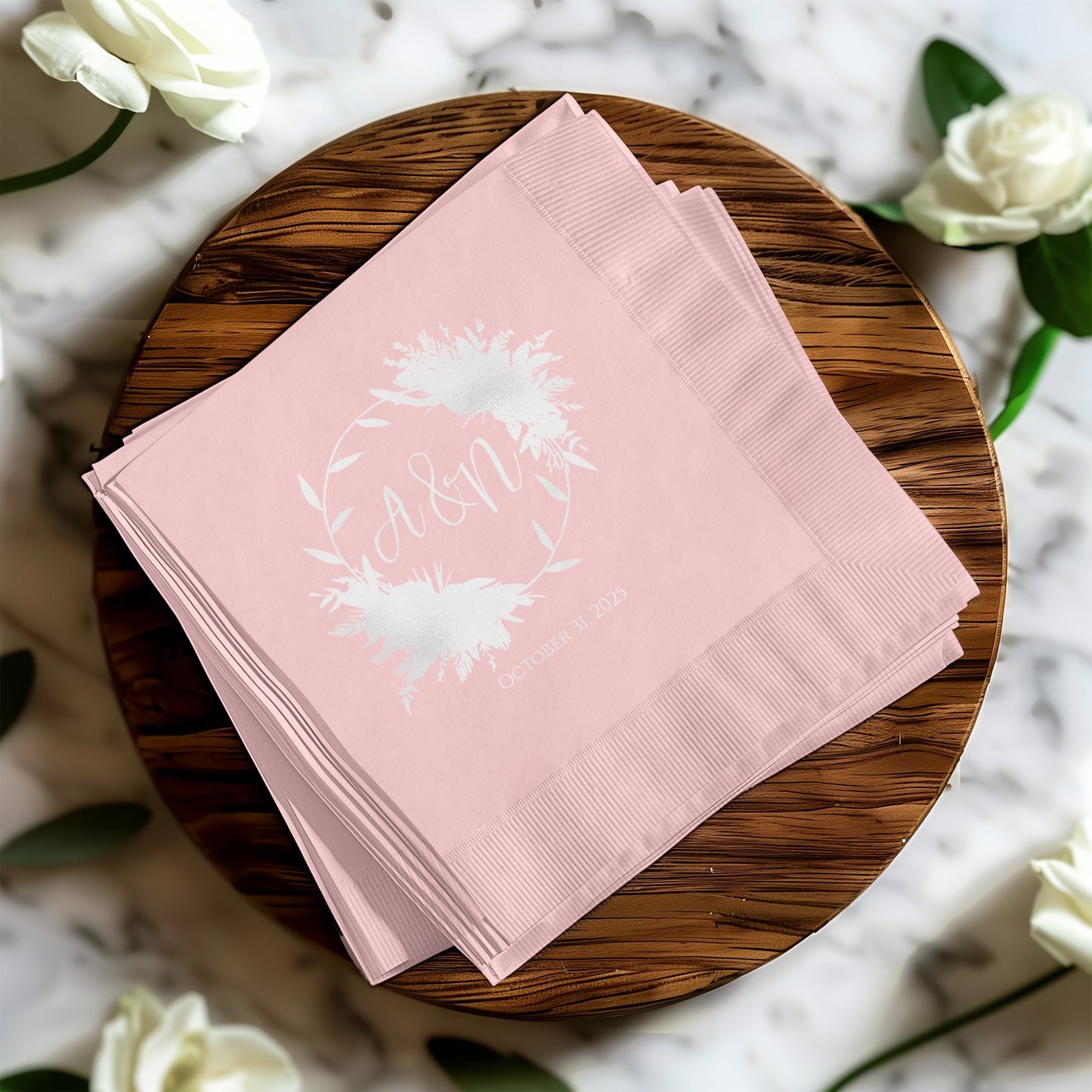 Personalized Elegant Floral Wedding Napkins product