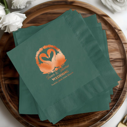 Elegant Green Personalized Wedding Napkin product