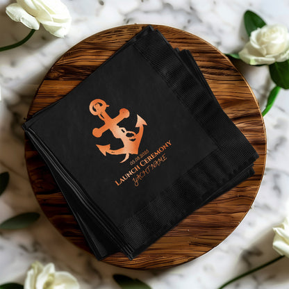 Launch Ceremony Yacht Name Napkin Product