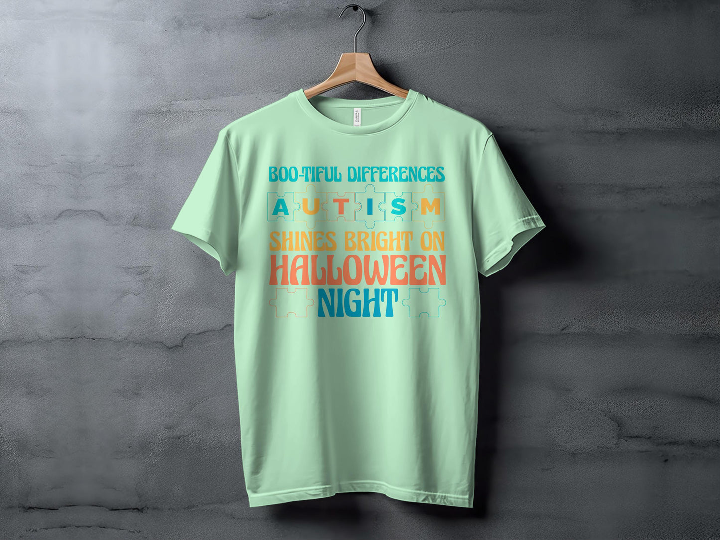 Autism Shines Bright On Halloween Night T-Shirt product