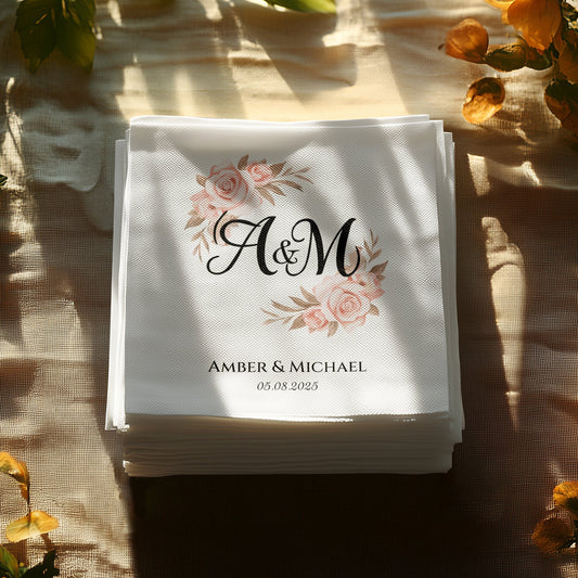 Personalized Wedding Monogram Napkins Custom Party product