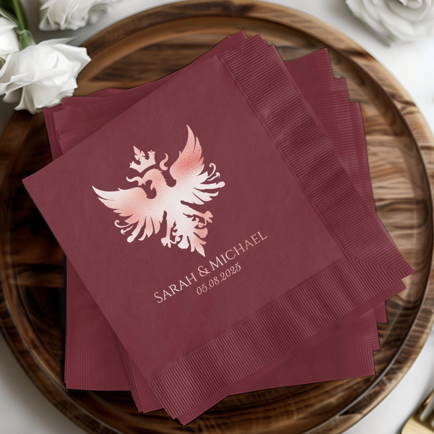 Elegant Personalized Napkin with Custom Date product type