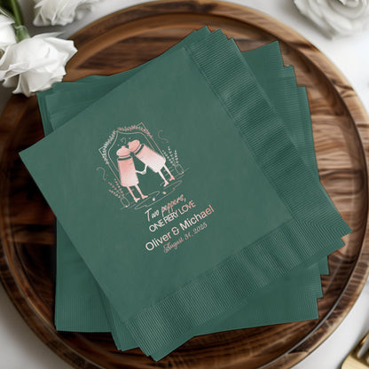 Two Peppers One Fiery Love Personalized Napkins product