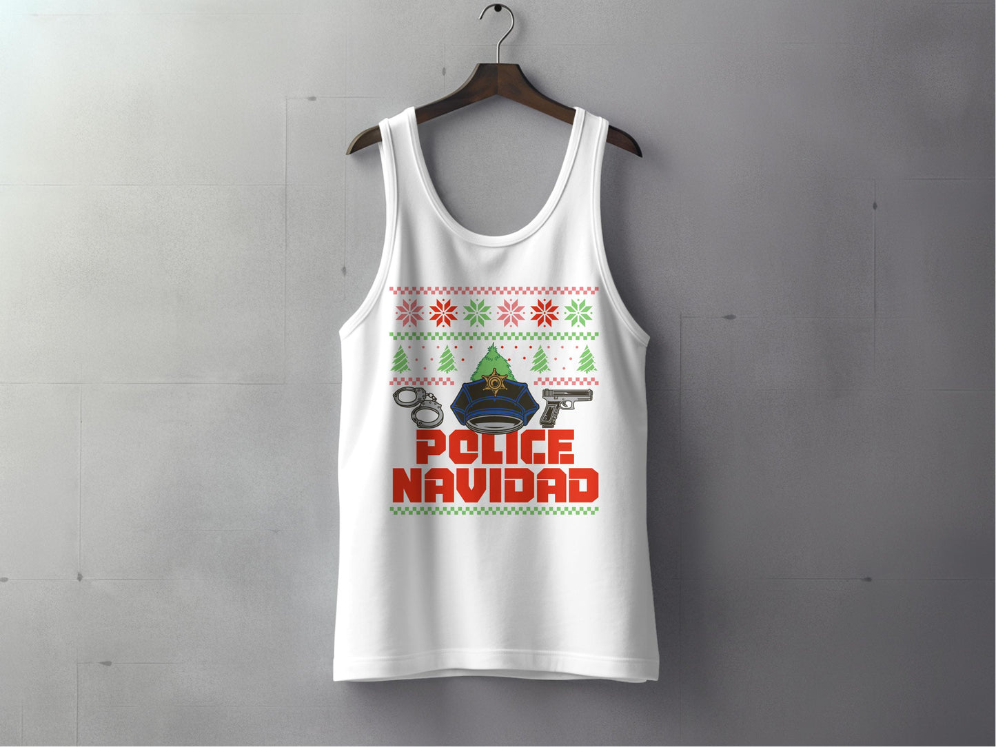 Festive Police Navidad Tank Top Christmas Theme product type