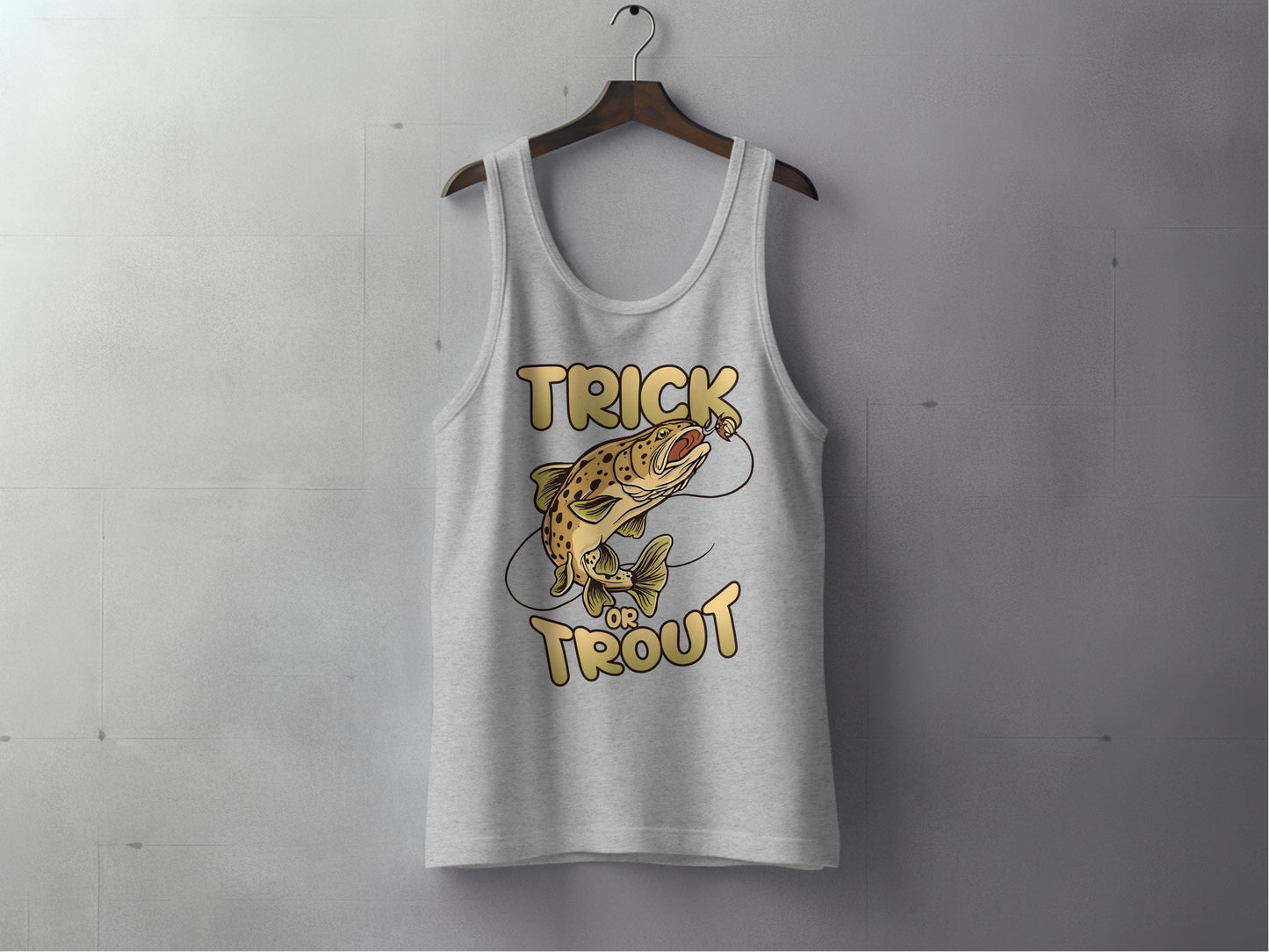 Trick Or Trout Fun Fishing Tank Top product type