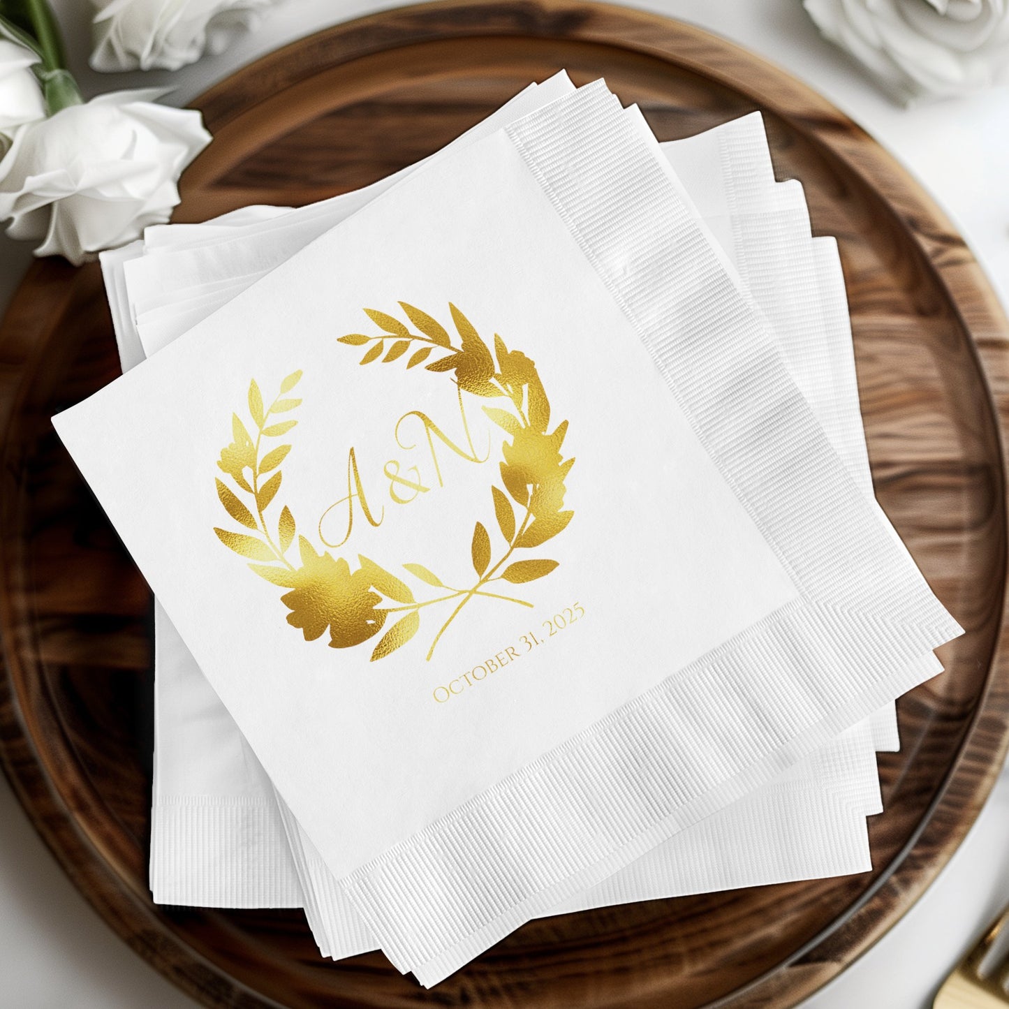Elegant Custom Initials Wedding Napkins product