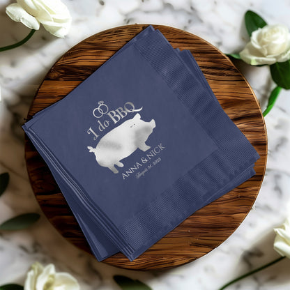 I Do BBQ Personalized Wedding Napkins Product