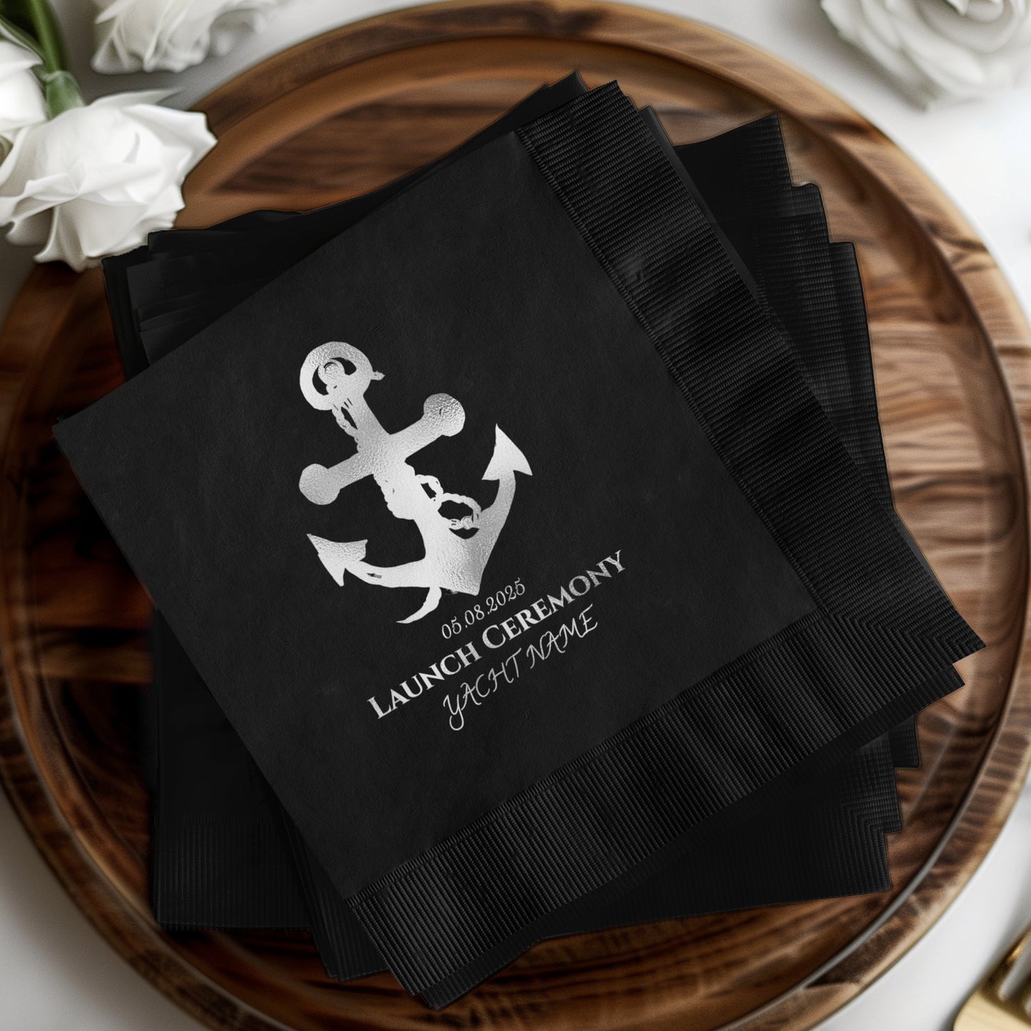 Launch Ceremony Yacht Name Custom Napkin product type