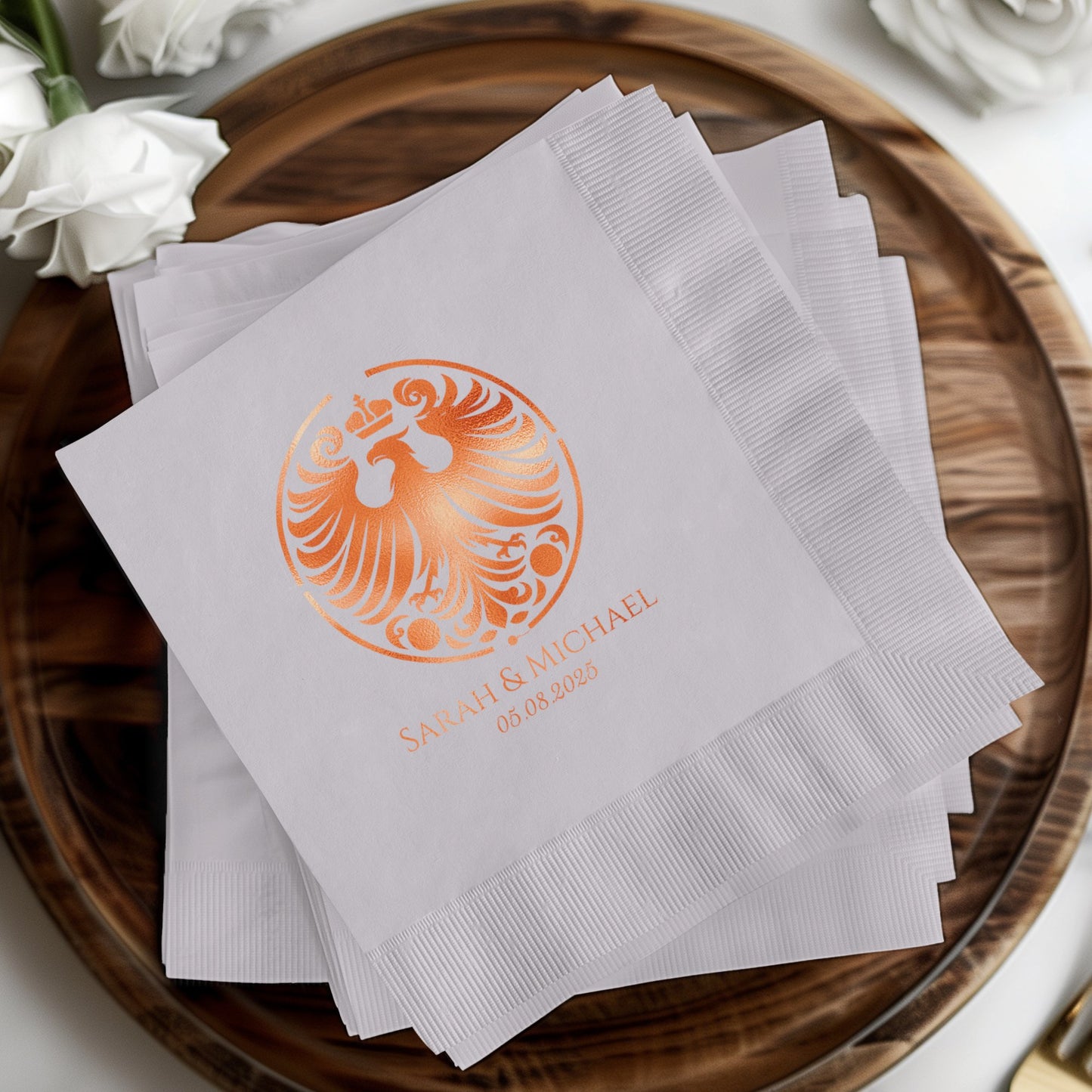 Personalized Wedding Date and Names Napkin product