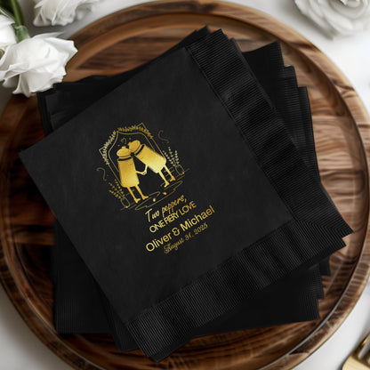 Customized Wedding Black Napkin Product