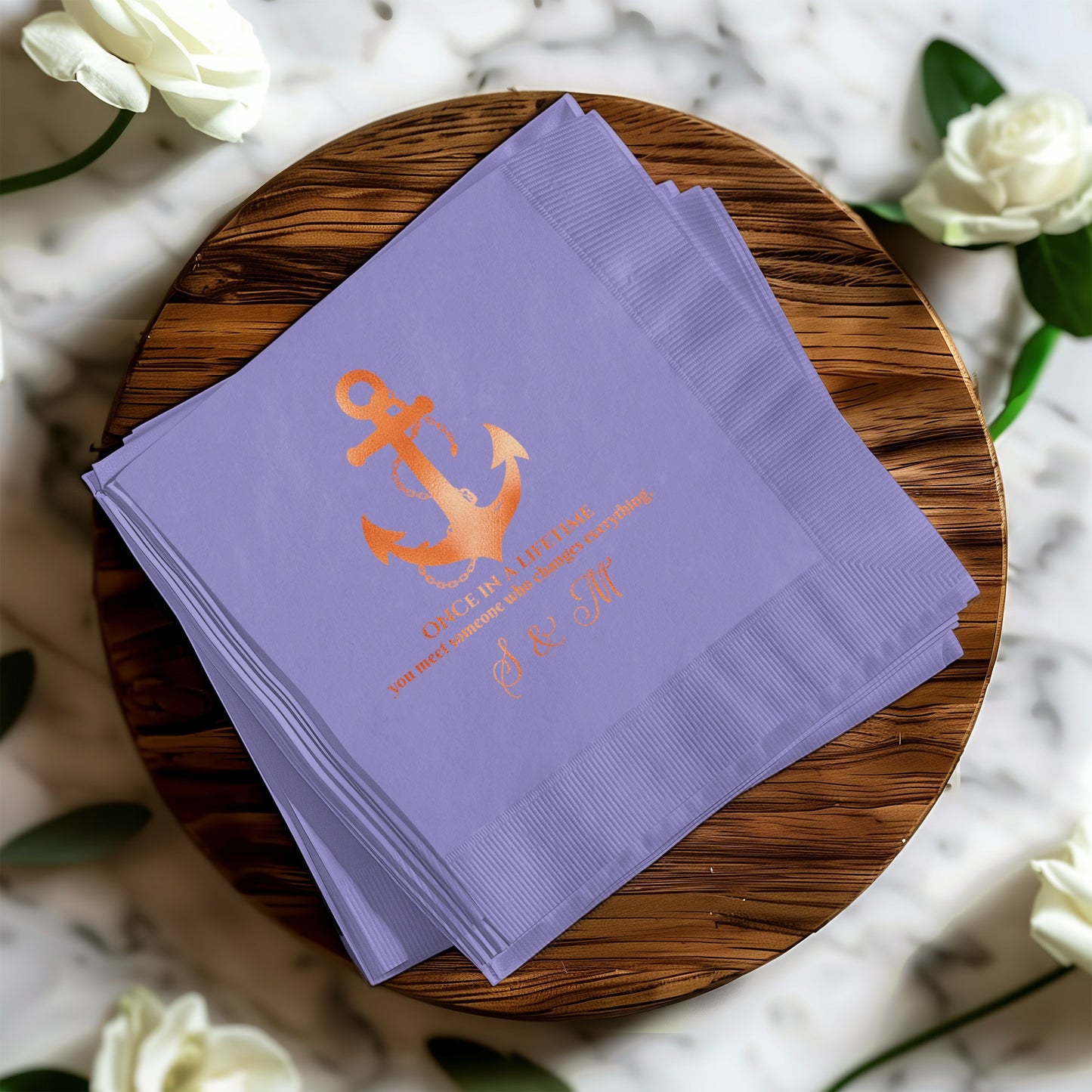 Personalized Anchor Design Custom Text Napkin product type