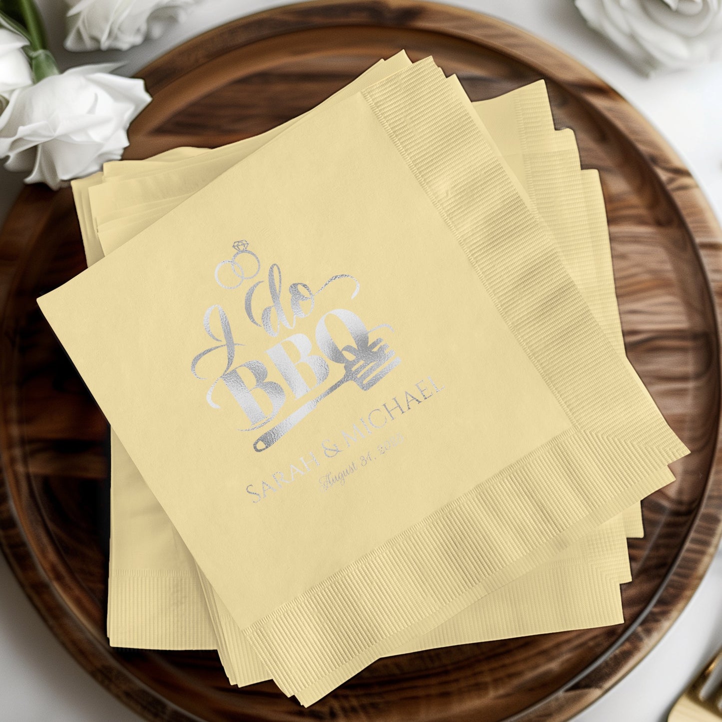I Do BBQ Personalized Wedding Napkins product type