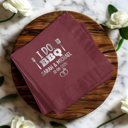 I Do BBQ Personalized Wedding Napkins product