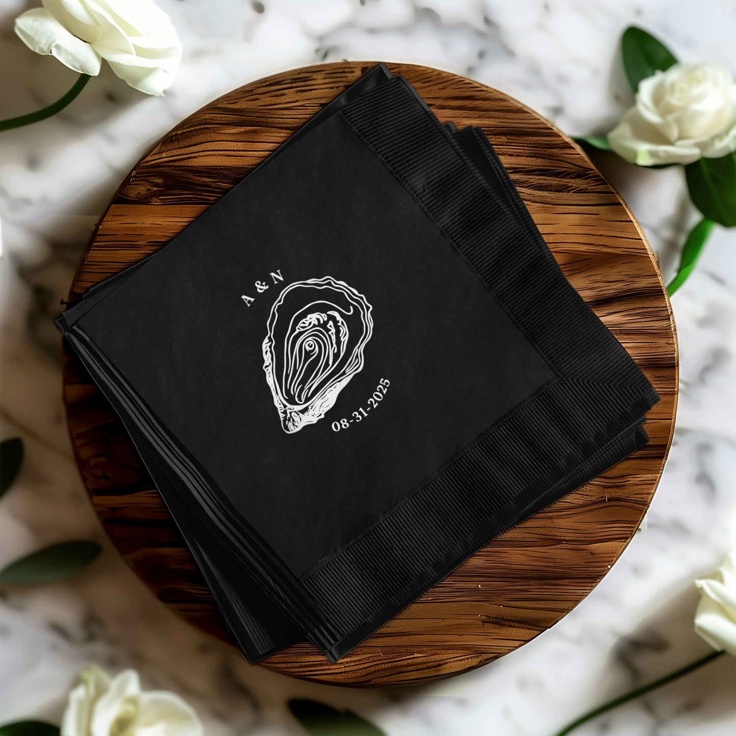 Elegant Custom Event Black Cocktail Napkin product type