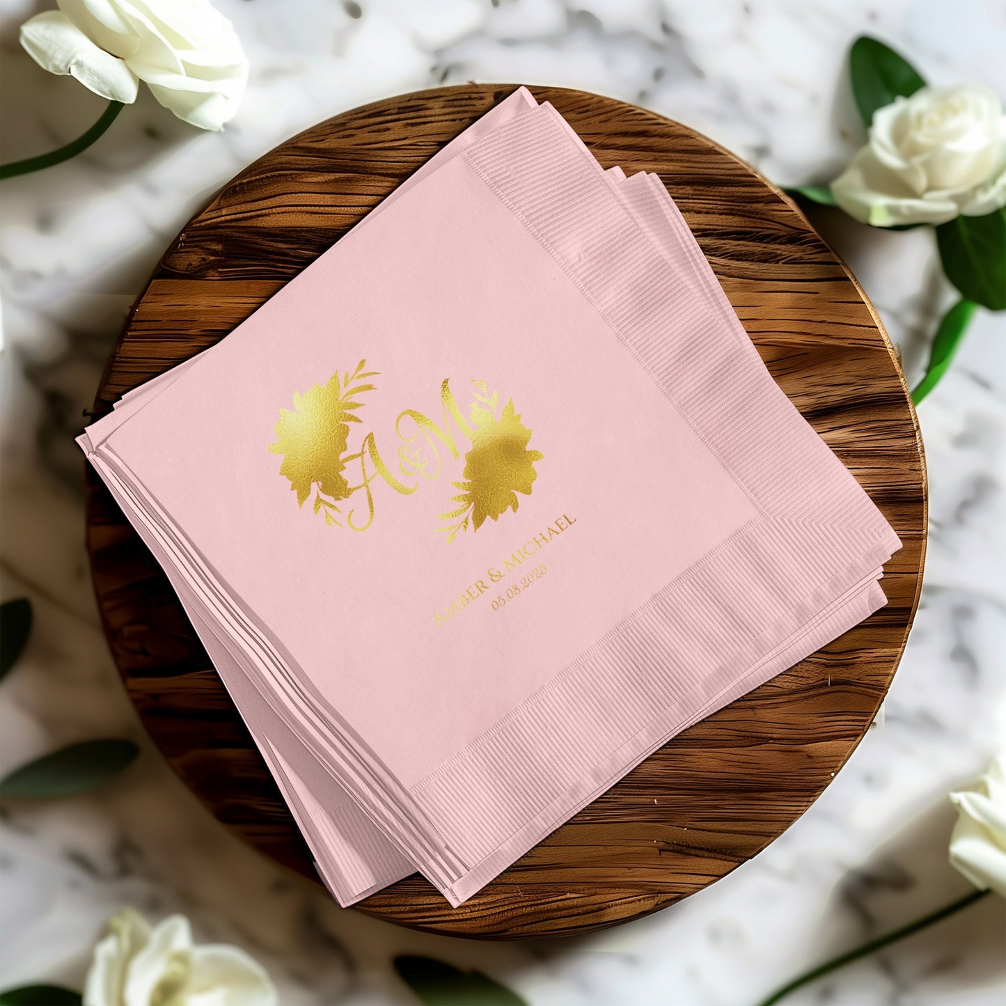 Elegant Personalized Wedding Reception Napkin product