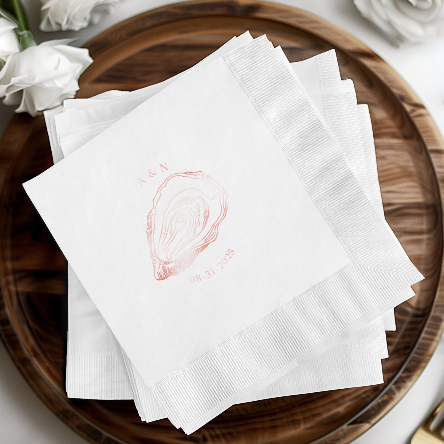 Custom Oyster Design Wedding Napkins product