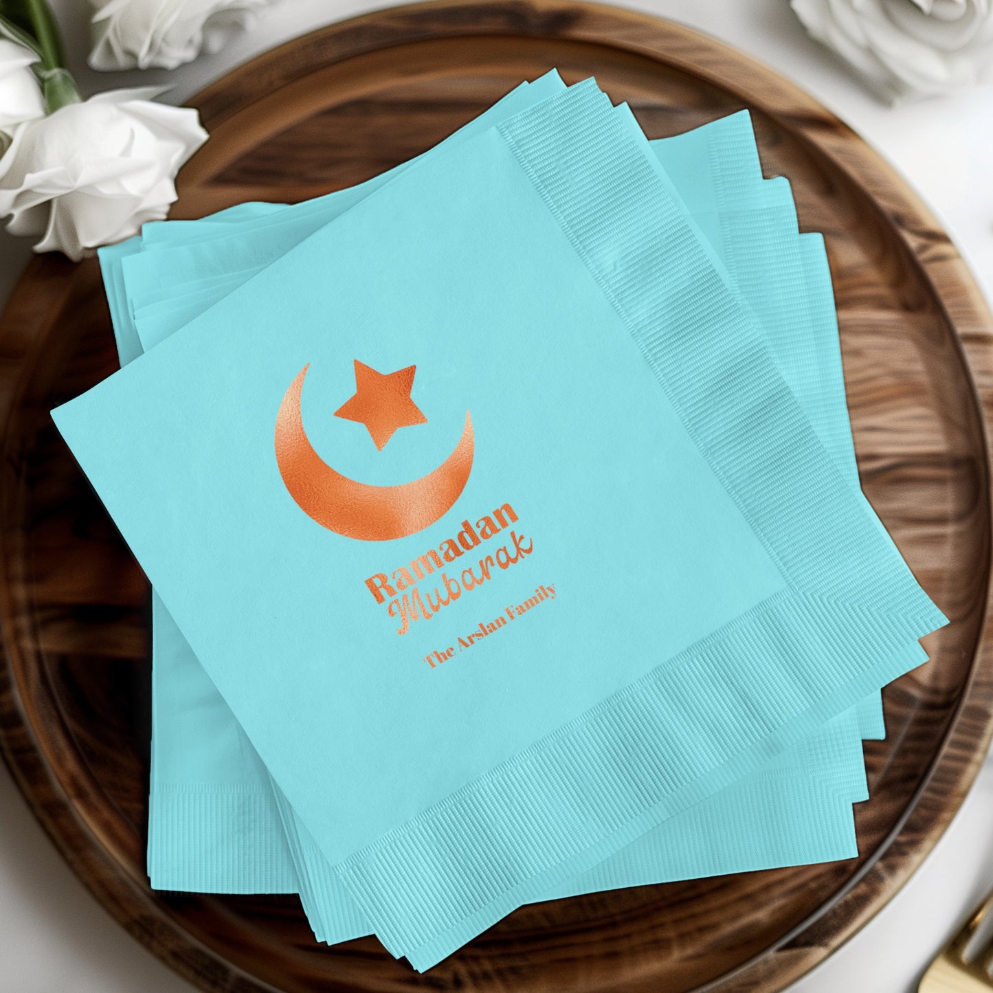 Ramadan Mubarak Moon Star Custom Family Napkins product
