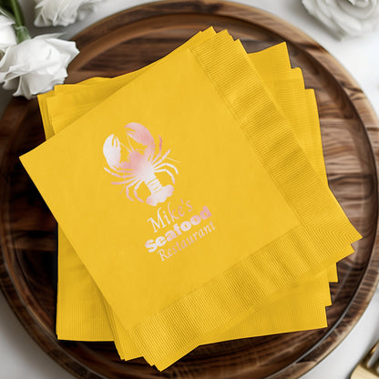 Mike's Seafood Restaurant Yellow Custom Napkins product type